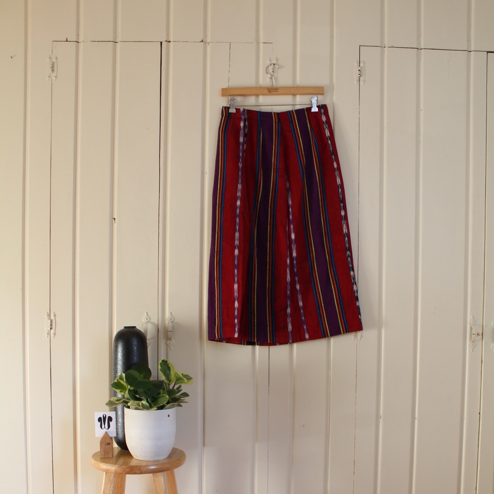 Multi-colored Vintage Wrap Skirt